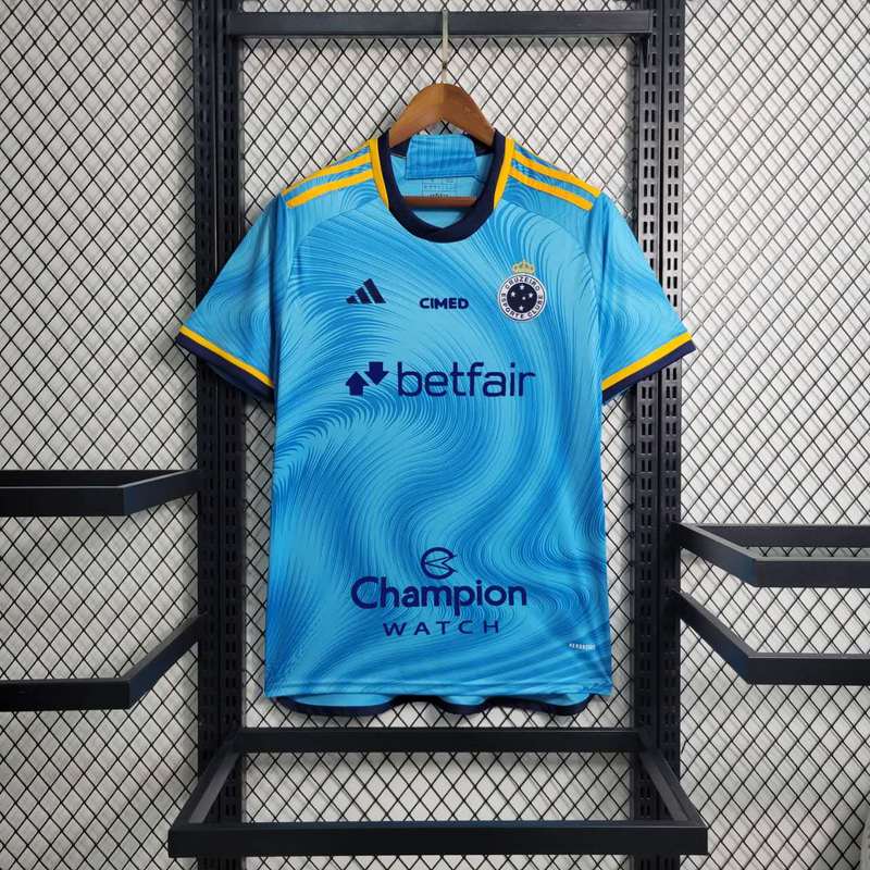 Camisa Cruzeiro Away II 23/24 Adidas [Todos os Patrocínios] - Azul