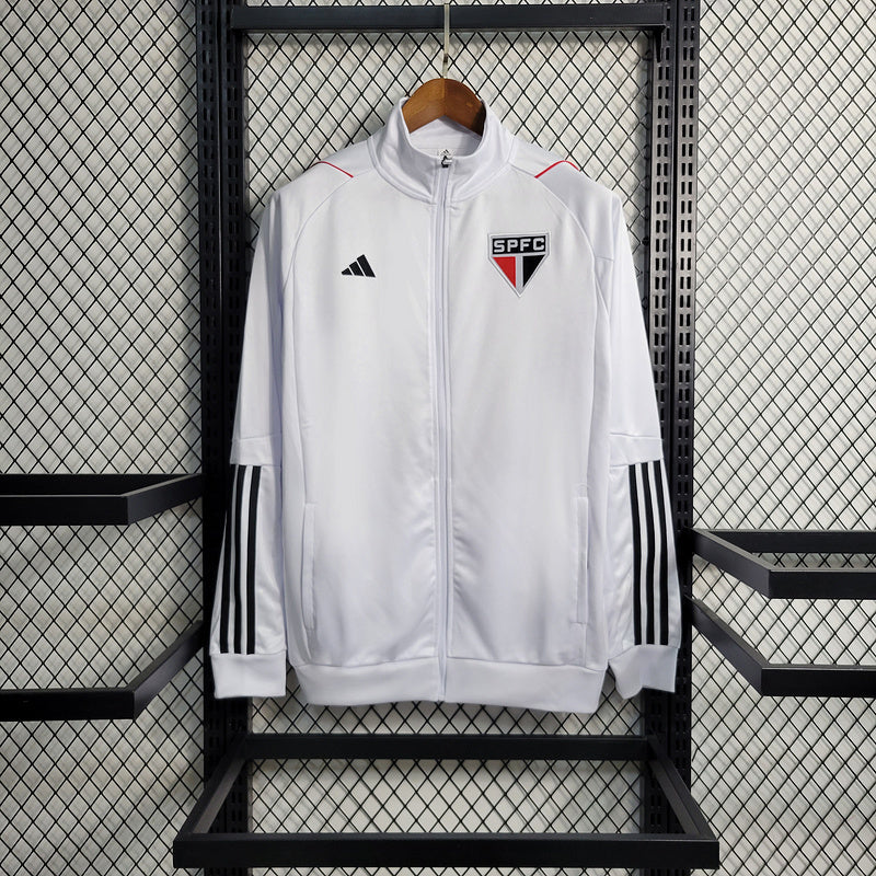 Blusa São Paulo Treino Ziper inteiro 23/24 - Branco