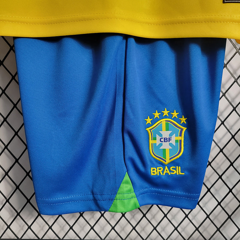 Conjunto Infantil Seleção Brasil ll 22/23 - Amarelo